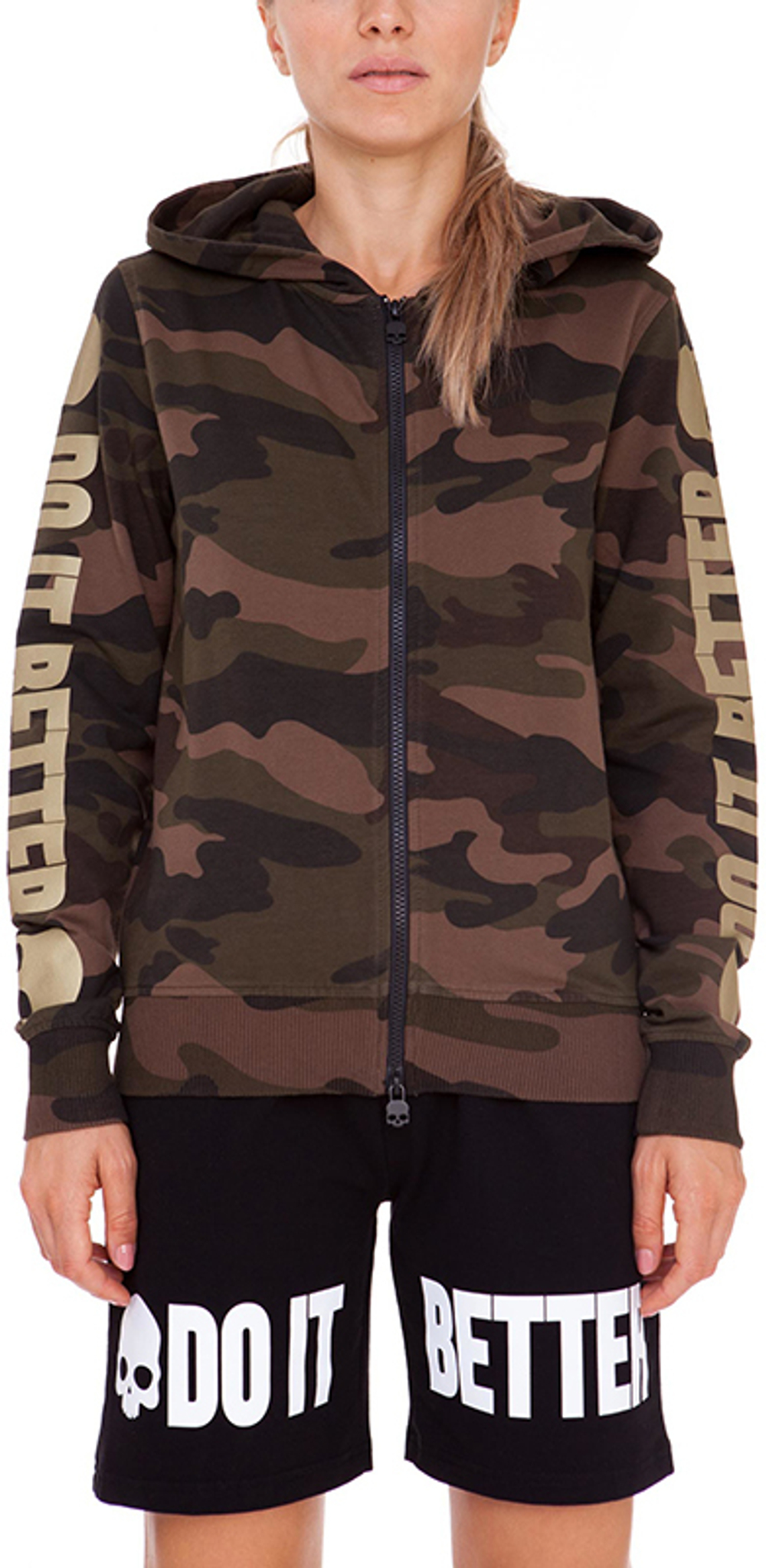 Женская Кофта теннисная Hydrogen Do It Better FZ Hoodie - зеленый