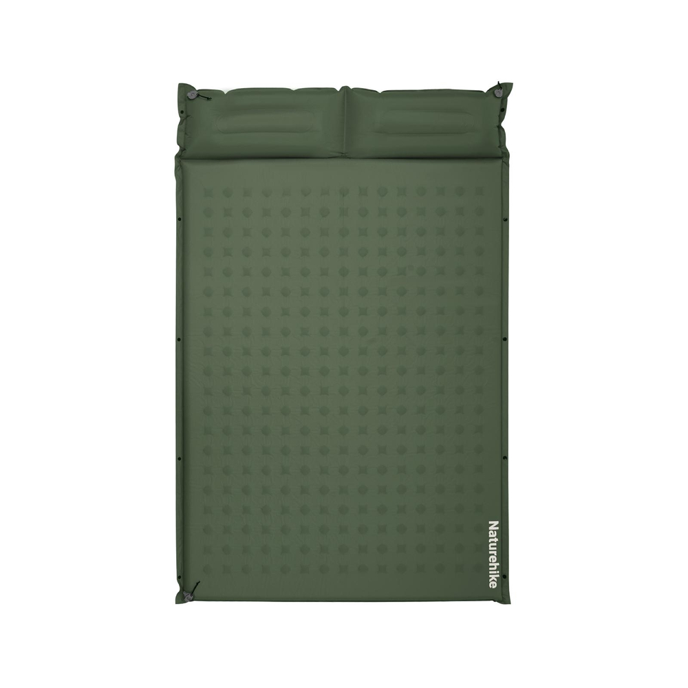 Коврик самонадувающийся Naturehike двойной 200х130х6 см, с подушками, зеленый, артикул CNK2550WS025-6NGRD, цвет Зеленый, Под заказ