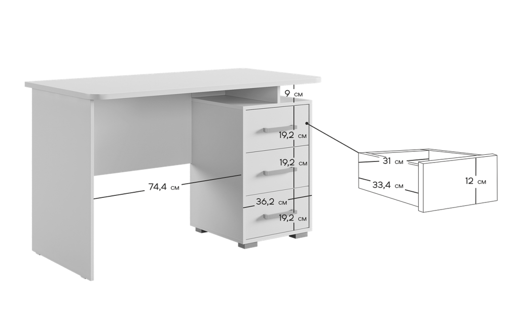 Лайт-2 (MebelSon) Стол компьютерный 1200мм