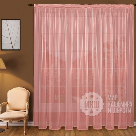 Готовая тюль вуаль: Юнис (арт. А30-101-6)  -   300х270 см. - коралловая