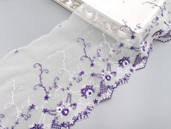 Вышивка на сетке, ПРАВАЯ, 18 см, шампань/фиолетовый,(Арт: VS-1023), м