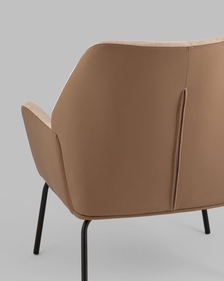 Кресло Харви светло-коричневый с коричневой экокожей