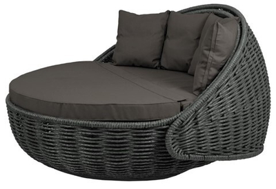 Круглый шезлонг Диван-кровать Nestbed (черный, подушка графит)