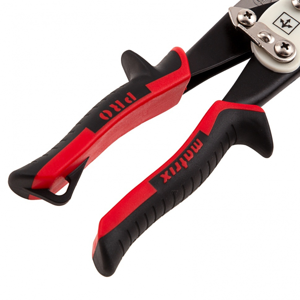 Ножницы по металлу, удлиненные, 290 мм, прямой рез, CrMo, двухкомпонентные обрезиненные рукоятки, PRO Matrix