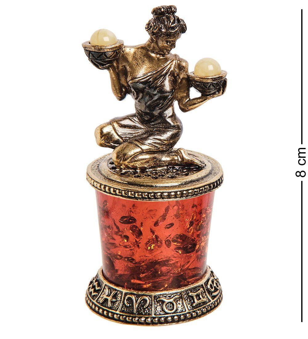 AM-2776 Фигурка «Знак зодиака-Весы» (латунь, янтарь)