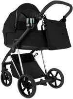 Детская коляска Roan Sol Vintage Luxury 2.0 3 в 1 с автокреслом Pituso Santiso Pro VIN 05/CB Caviar Black/Nickel/руч.Black