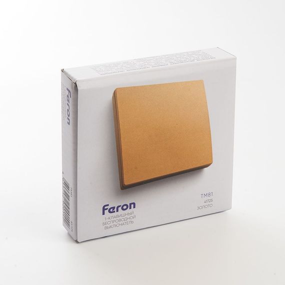 Выключатель одноклавишный беспроводной Feron Smart золото TM181 41725