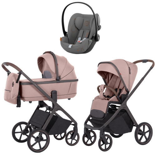 Коляска Carrello Vector CRL-6550 и автокресло Cybex Cloud G i-Size Lava Grey 3 в 1 Cupcake Beige