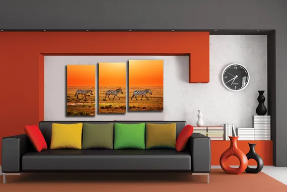 Модульная картина "Зебры Африки"