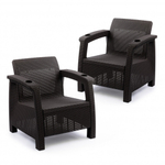 Набор из 2-ух кресел "Ротанг-плюс" без подушки (мокко)