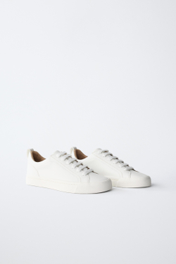 ZARA БАЗОВЫЕ КЕДЫ, БЕЛЫЙ