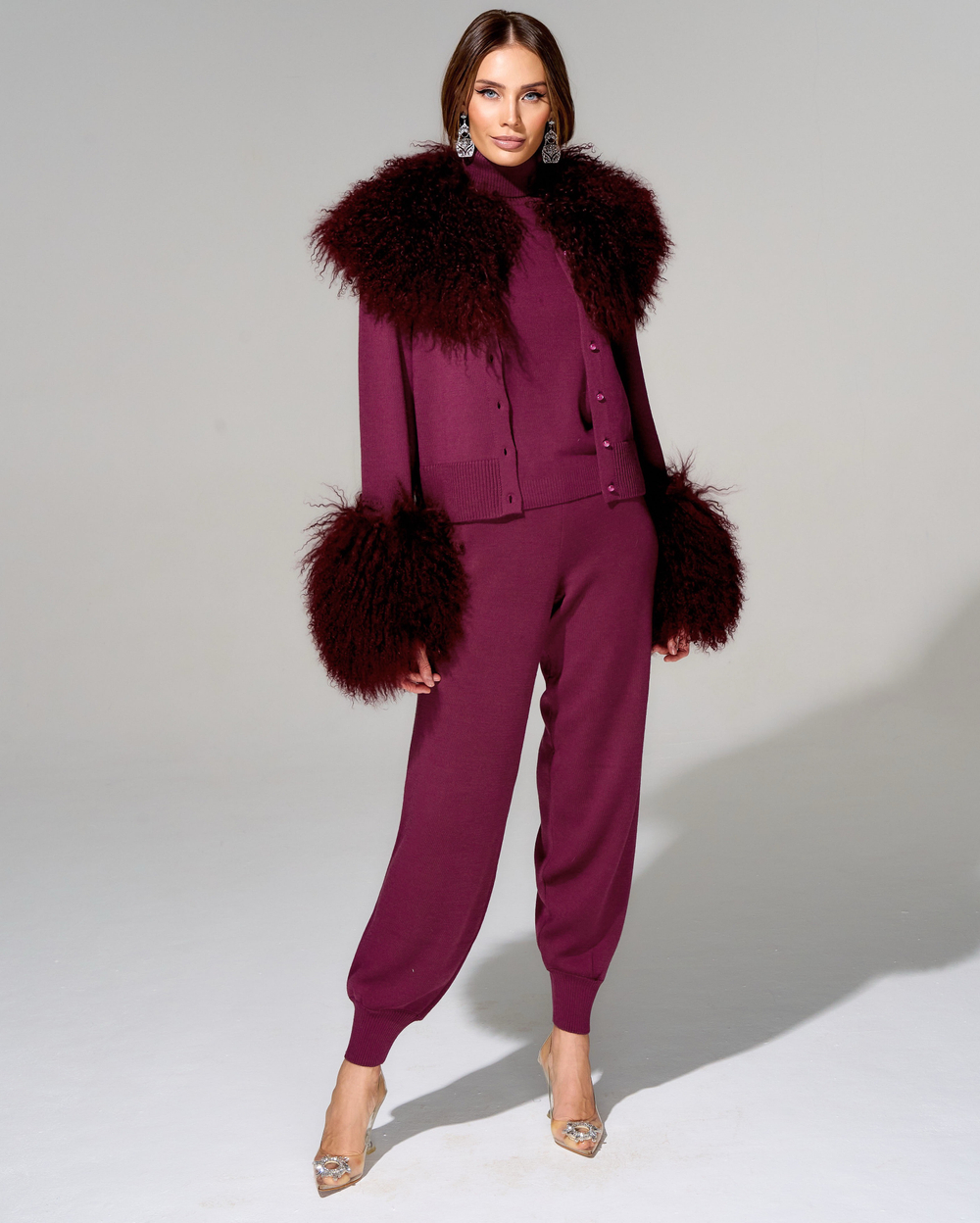 Кардиган Isabella с отделкой мехом ламы