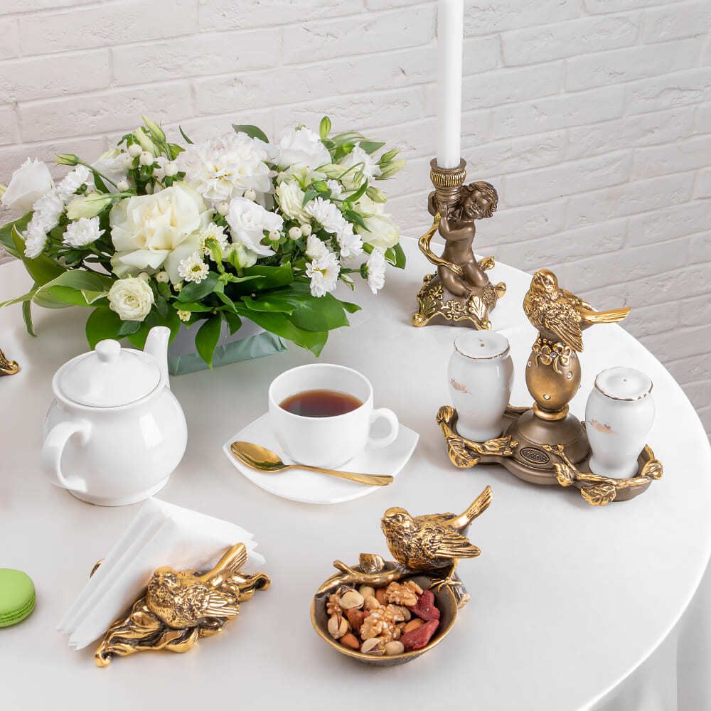 Держатель для салфеток Птичка Бронза