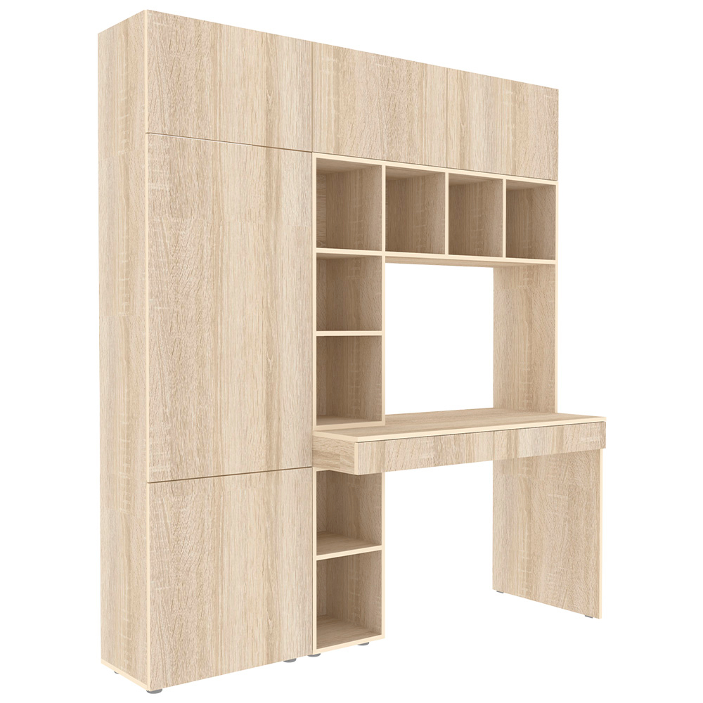Стол письменный со стеллажом и шкафом КарИВи 1800 Дуб Сонома Дуб Сонома