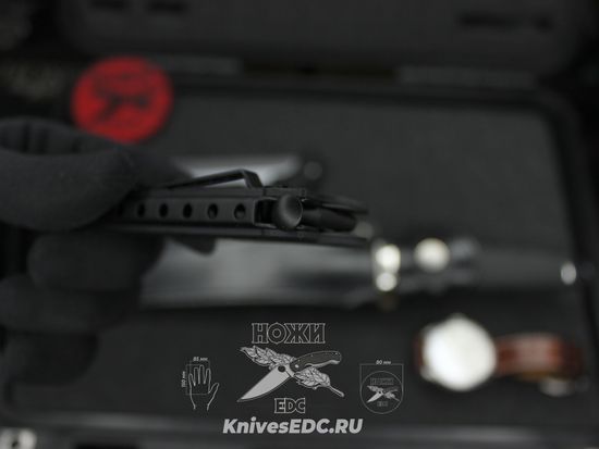 Складной нож НОКС Балисонг 203-440401 Black c клинком из стали 440C, рукоять G10