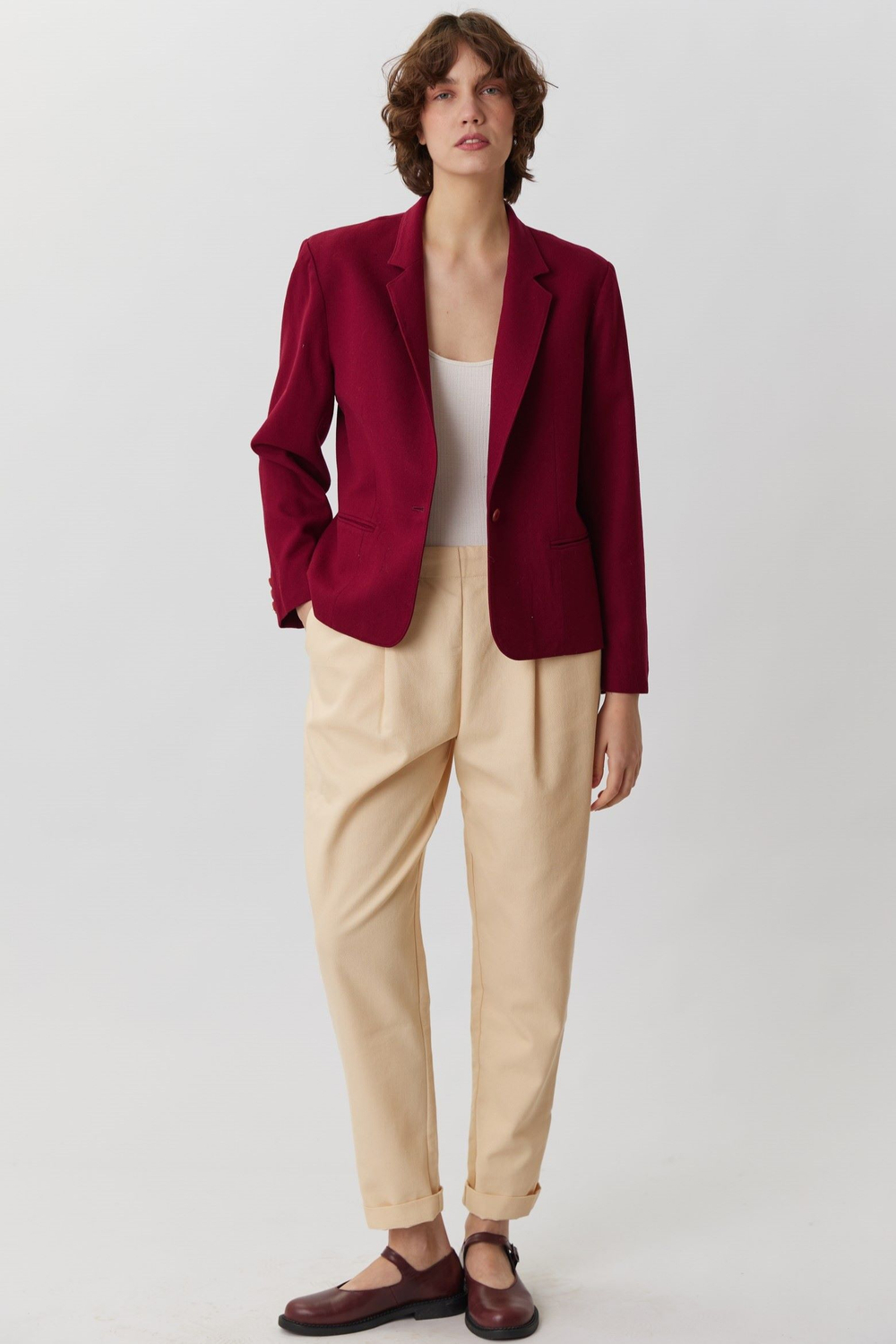 Винтажный бордовый жакет