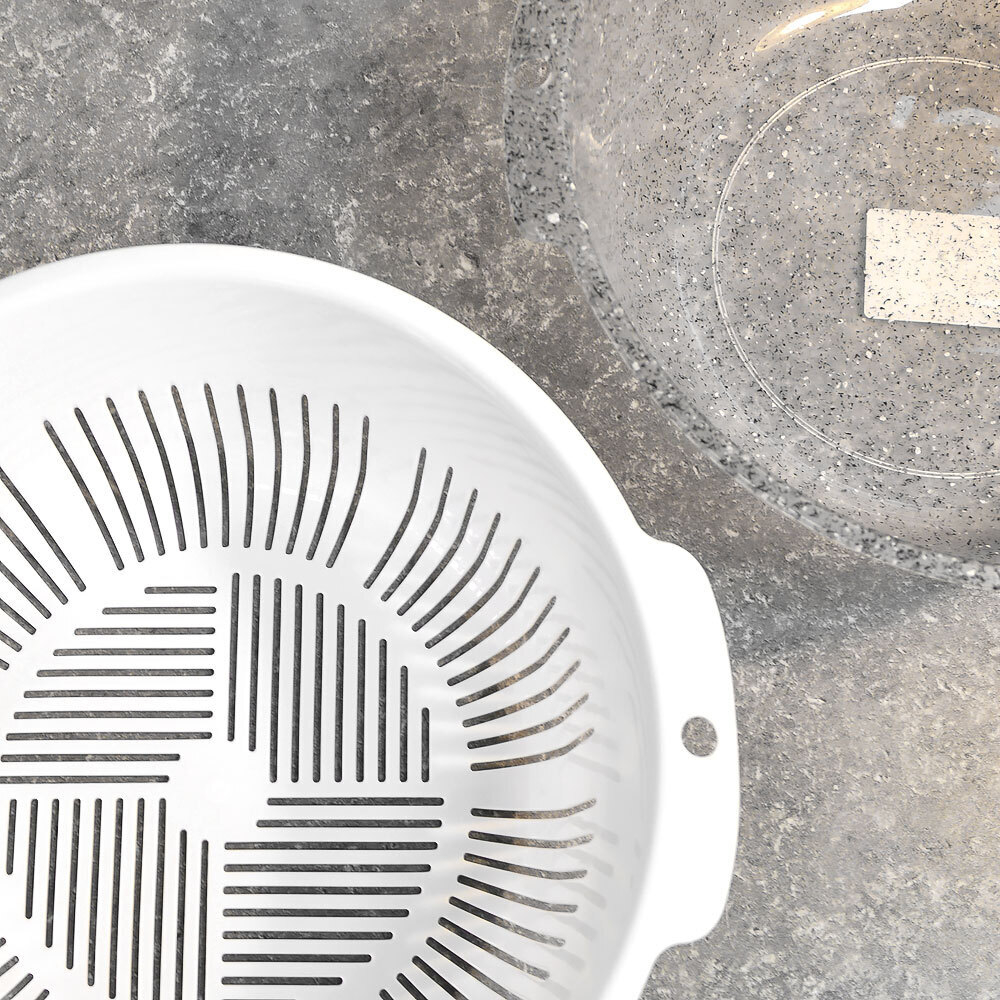 Миска-дуршлаг "Bergamo" (гранит светло-серый)