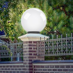 Садово-парковый светильник ЭРА НТУ 01-100-351 шар опаловый на опору / кронштейн IP44 Е27 max100Вт d350mm | Садово-парковые светильники