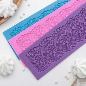 Коврик для айсинга 38,5х8 см "Кружевная полоса"