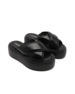 Шлепанцы кожаные bubble slide Calvin Klein - черный(HW0HW01469)