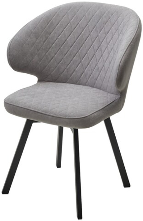 Стул М-City DISAUR Хилтон поворотный на 360 градусов, B22 Серый, Велюр, Черный каркас