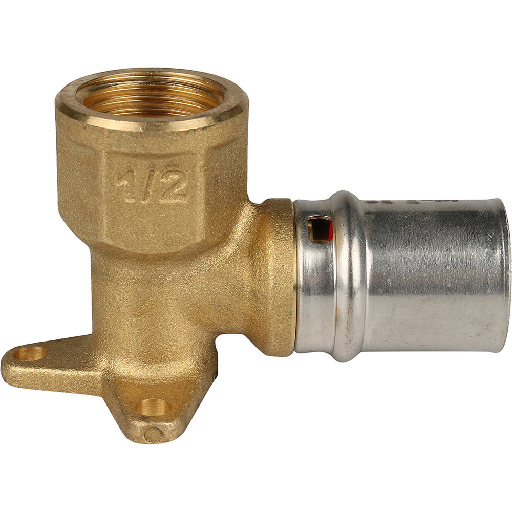 Угольник STOUT настенный с креплением короткий ВР 1/2" х20 пресс