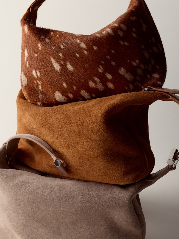 Сумка SADDLE S замша карамельного цвета