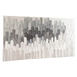 Панно декоративное с ручной росписью By Feel, 140х70 см, черно-белое