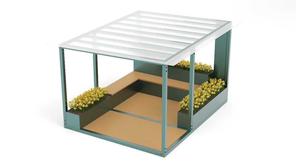 Беседка с вазонами SK00232