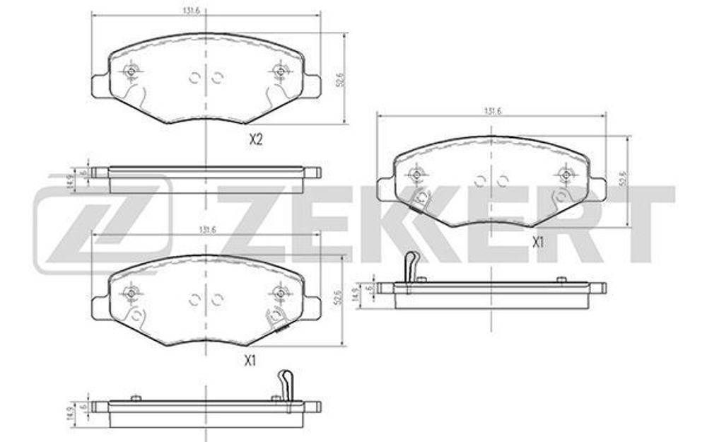 ZEKKERT BS1971 Колодки тормозные передние Chery Amulet (без ушка), VORTEX CORDA