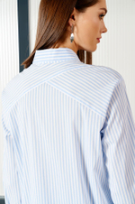 22659 Блузка женская (бело-голубая полоска)