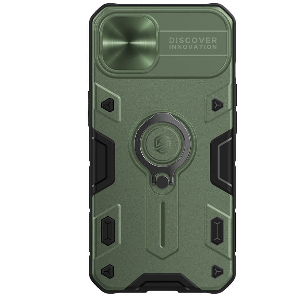 Противоударный чехол с кольцом и защитой камеры Nillkin CamShield Armor Case для iPhone 13