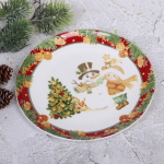 Тарелка керамическая 20см «Мальчик и Снеговик»