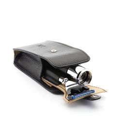 Дорожный бритвенный набор MUEHLE, чехол из натуральной черной кожи, дорожный помазок, дорожная бритва Fusion (RT 3 F)