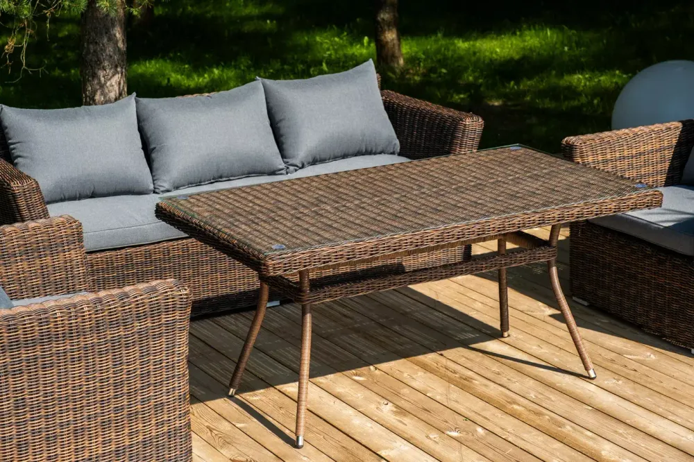 "Моккачино" обеденная группа из искусственного ротанга, цвет коричневый