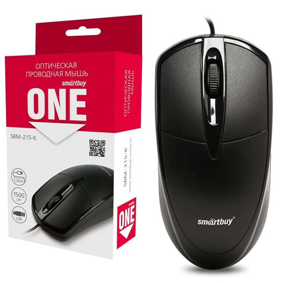 Мышь проводная SmartBuy ONE 215-K (черный) (SBM-215-K)