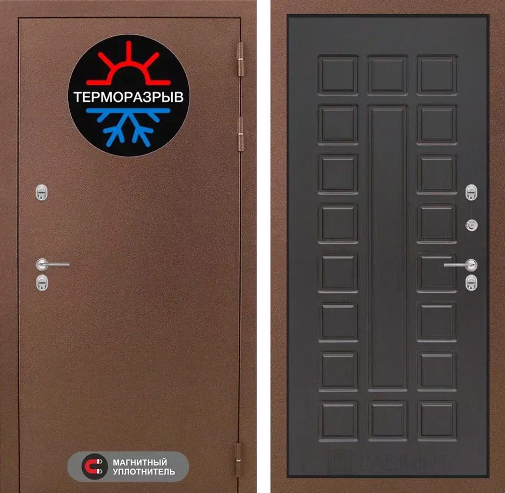 Дверь с терморазрывом входная Лабиринт Термо Магнит 04 - Венге