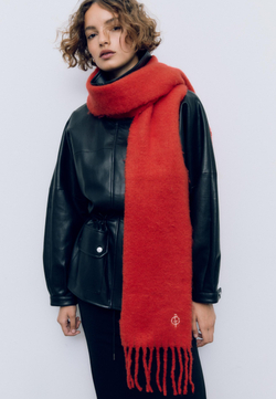 STRADIVARIUS Базовый шарф, красный