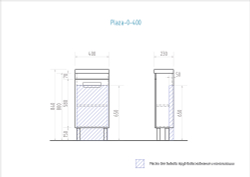 Тумба Vigo Plaza 400 (400х230х840 мм) с умывальником (tn.PLA.MIR.40.1D)