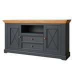 Комод «Форест» 2 двери 2 ящика серый 7012/бейц-масло