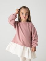 Платье с хлопковой юбкой "Дымчатая роза"