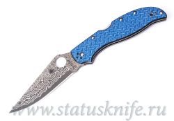 Нож Spyderco C258GFBLP Stretch Blue Nishijin Damascus Bladeфотография - 1