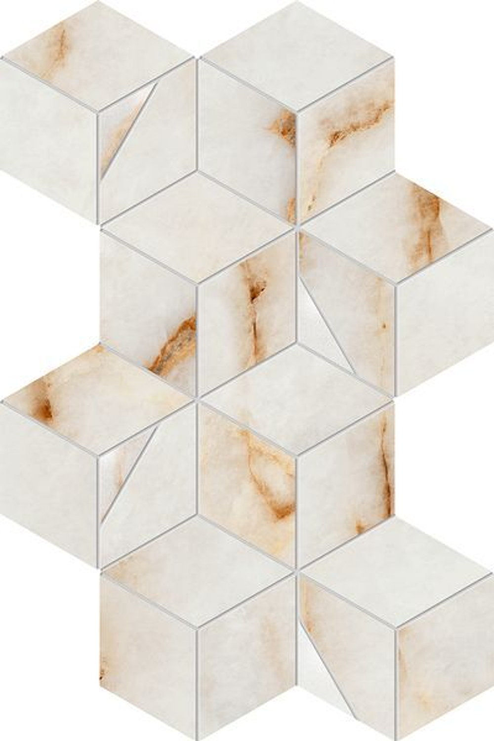 Мозаика/Керамогранит ATLAS CONCORDE MARVEL DIVA Ice Crystal Mosaico Hex Lappato 40,3x23,3 AYLP глянц.