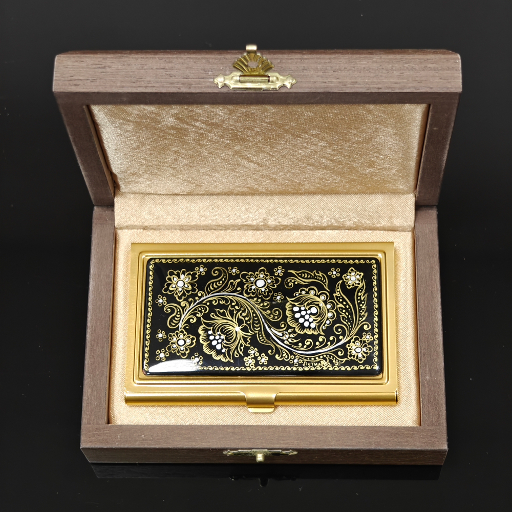 Визитница "Орнамент ажурный" (роспись Палех)