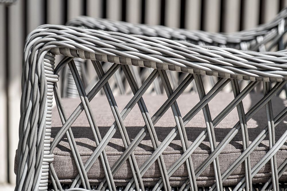 Латте, плетеное кресло из искусственного ротанга, цвет графит