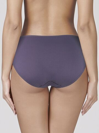 Хлопковые трусики-слипы со средней линией талии (Размер: XXXL) (Цвет: бордовый)