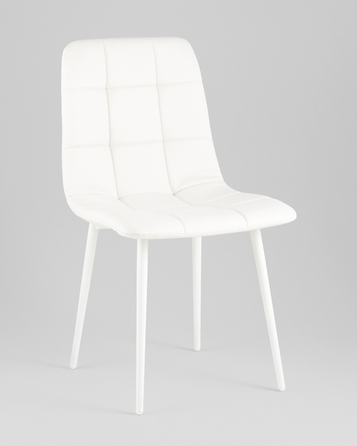 Стул Одди экокожа белый белые ножки