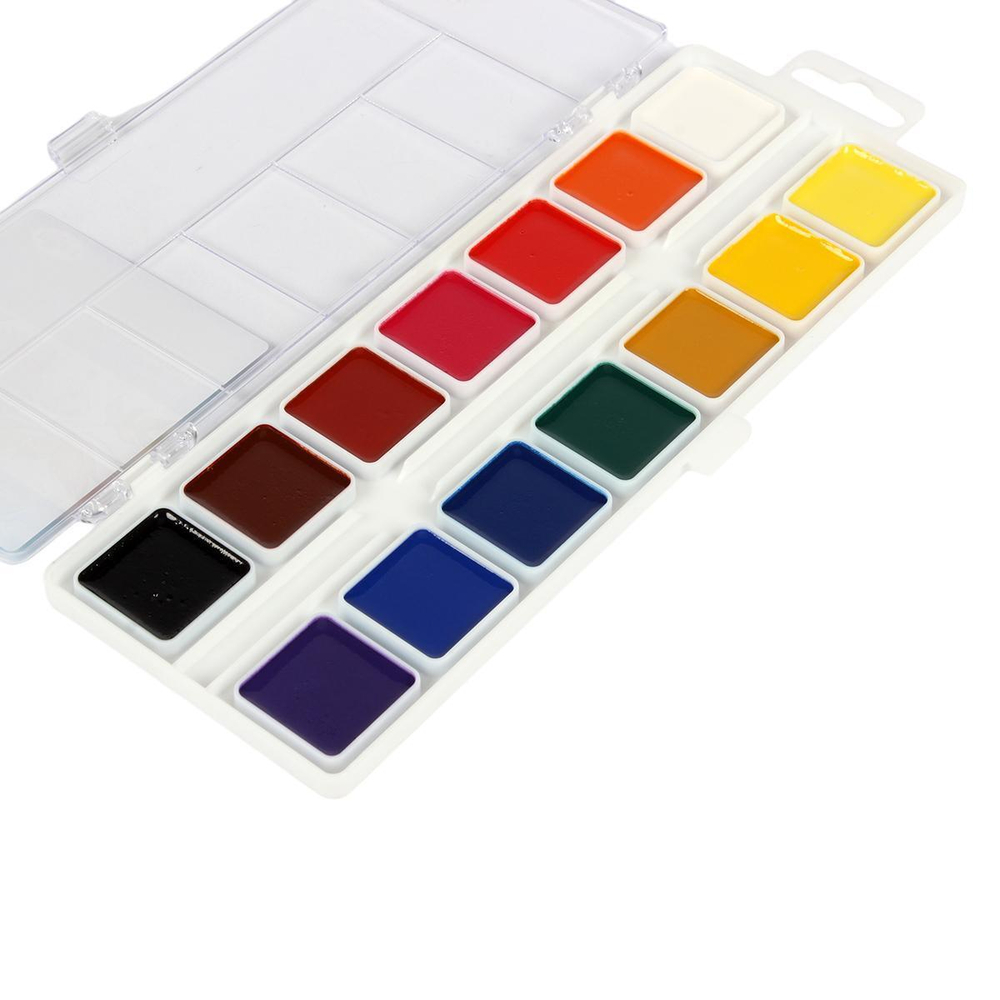 Акварель медовая "Классика" 14 цветов, без кисти, пластик (Гамма)