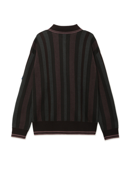 Мужской Свитер-поло Zip-up Striped