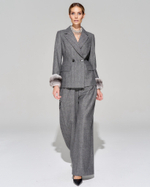 Жакет со съемными манжетами из меха шиншиллы